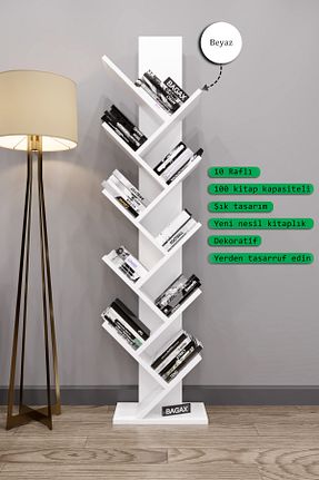 قفسه کتاب سفید 147 سانتی متر BAGAX - کد 889250772