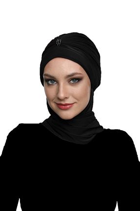 کلاه شنای حجاب مشکی زنانه fidan bone - کد 51148005