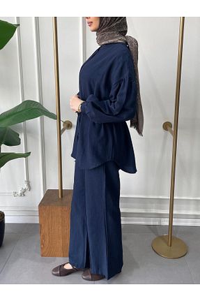 ست بالاتنه و پائین تنه سرمه ای زنانه بافتنی MODA HASEN - کد 897677129