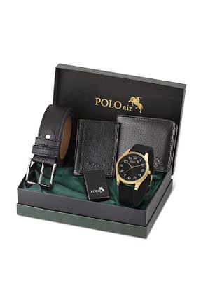 ست ساعت مچی مشکی مردانه فلزی polo air - کد 897682584
