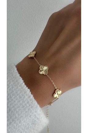 دستبند استیل (فولاد) طلائی زنانه استیل (فولاد) Vi store - کد 897665586