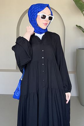 لباس حجاب مشکی زنانه اورسایز Saklı Butik - کد 897679342