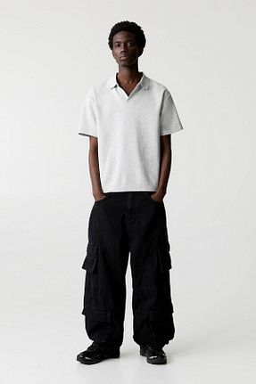 شلوار جین طوسی مردانه پاچه لوله تفنگی Pull & Bear - کد 897688576