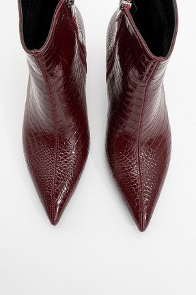 بوت / نیم بوت زرشکی زنانه چرم مصنوعی luvishoes - کد 897686149