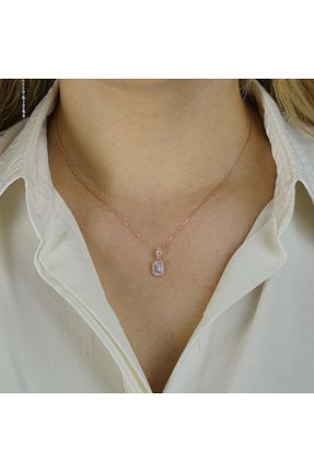 گردنبند نقره صورتی زنانه 925 عیار Münteha silver - کد 897782506