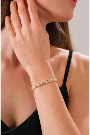 دستبند نقره طلائی زنانه 925 عیار Tmt Silver - کد 897722675