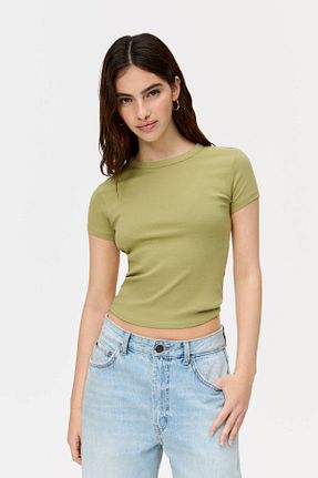 تیشرت سبز زنانه رگولار Pull & Bear - کد 897691938