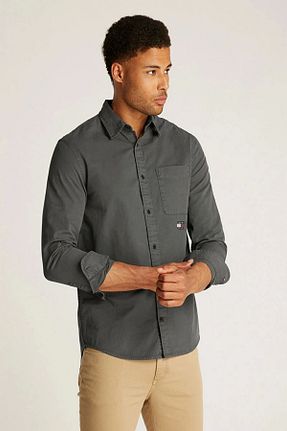 پیراهن طوسی مردانه رگولار Tommy Hilfiger - کد 887269569