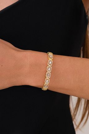 دستبند نقره طلائی زنانه 925 عیار Tmt Silver - کد 897722675