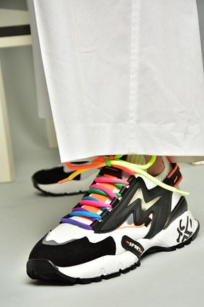 کفش اسنیکر مشکی زنانه بند دار Fox Shoes - کد 897780255