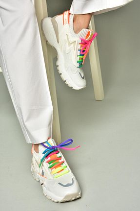 کفش اسنیکر سفید زنانه بند دار Fox Shoes - کد 897756163
