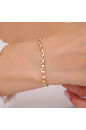 دستبند طلا زرد زنانه 14 عیار Hasalp Kuyumculuk - کد 898540558
