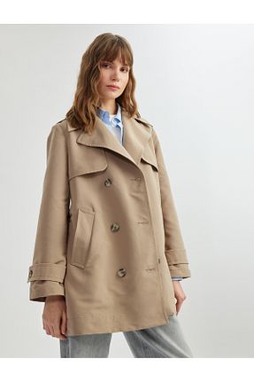 ترنچکت خاکی زنانه بدون آستر Koton - کد 901680302
