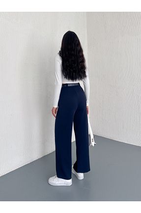 شلوار پارچه ای سرمه ای زنانه بلند Gugus - کد 897743146