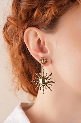 گوشواره استیل (فولاد) طلائی استیل (فولاد) Çlk Accessories - کد 897787337