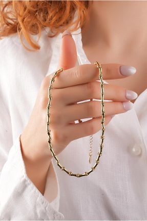 گردنبند جواهر طلائی زنانه برنجی Çlk Accessories - کد 897752512