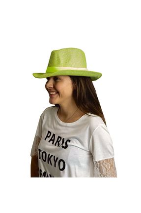 کلاه فیروزه ای زنانه حصیر Bay Şapkacı - کد 2861873