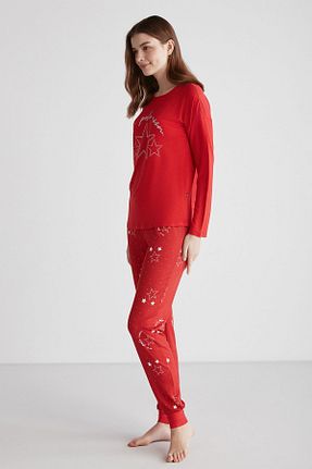 ست لباس راحتی قرمز زنانه طرح دار U.S. Polo Assn. - کد 789203629