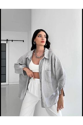 پیراهن طوسی زنانه اورسایز MÇmoda - کد 897791633