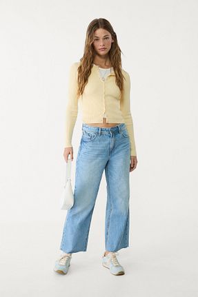 شلوار جین آبی زنانه فاق افتاده Stradivarius - کد 897749061