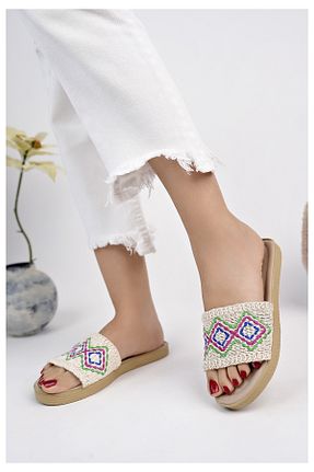 دمپائی بژ زنانه پارچه ای Modafırsat - کد 897747320