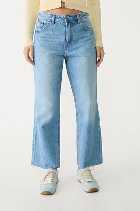شلوار جین آبی زنانه فاق افتاده Stradivarius - کد 897749061