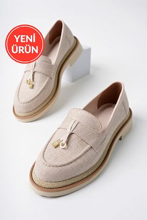 کفش لوفر بژ زنانه پارچه ای Marshetta Shoes - کد 898543708
