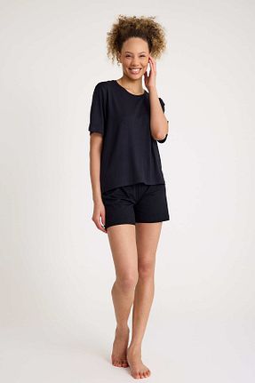ست لباس راحتی مشکی زنانه ساده No52 HomeWear - کد 897779978