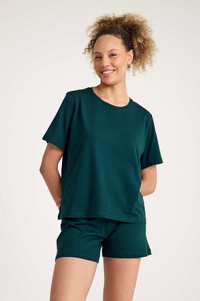 ست لباس راحتی سبز زنانه ساده No52 HomeWear - کد 897754893