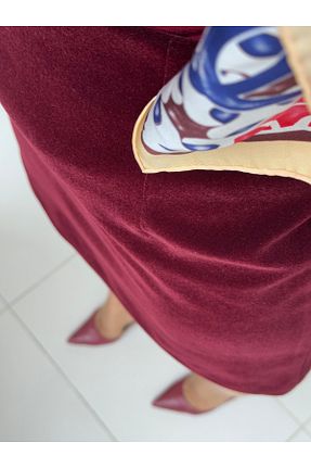دامن زرشکی زنانه مخمل Marka - کد 897762041
