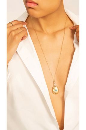 گردنبند نقره طلائی زنانه 925 عیار ZAFERİNAN - کد 863339462
