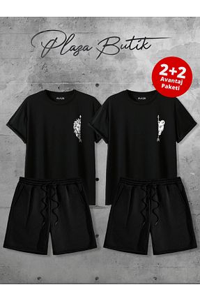 ست بالاتنه و پائین تنه مشکی زنانه بافتنی Plaza Butik - کد 897751848