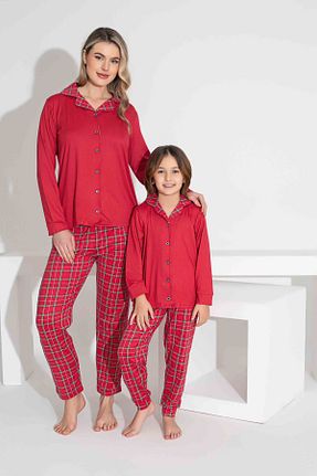 ست لباس راحتی قرمز بچه گانه دکمه ای demir kids - کد 898365705