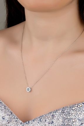 گردنبند استیل ( فولاد ) زنانه نقره Swarovski - کد 897811055