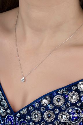 گردنبند استیل ( فولاد ) زنانه نقره Swarovski - کد 897760270