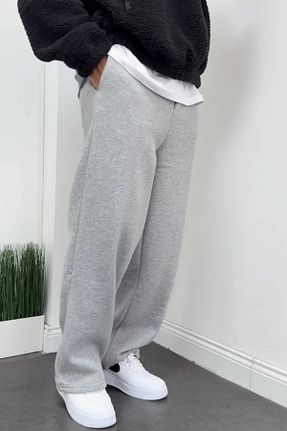 شلوار گرمکن سایز بزرگ طوسی مردانه گشاد BSBSPOR - کد 897801772