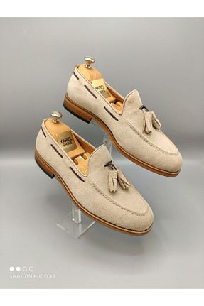 کفش کژوال بژ مردانه چرم خالص YAREL - کد 897777248