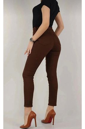 شلوار جین قهوه ای زنانه پاچه تنگ Genel Markalar - کد 898408431