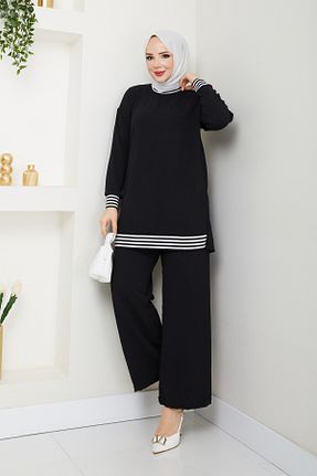 ست بالاتنه و پائین تنه حجاب مشکی زنانه اورسایز ECK MODA - کد 118157479