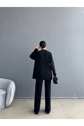 ست بالاتنه و پائین تنه مشکی زنانه تریکو Abalı - کد 897839248