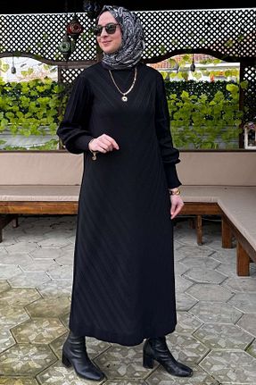 لباس حجاب مشکی زنانه رگولار Rabia Şamlı - کد 898658100