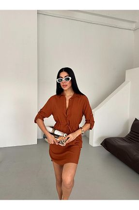 لباس قهوه ای زنانه بافتنی Appleline - کد 897845503