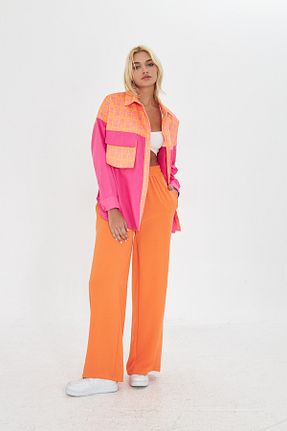 کت رنگی زنانه اورسایز Kutaf - کد 897847476