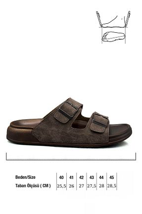 دمپائی قهوه ای مردانه چرم مصنوعی Moda Anna - کد 897849700