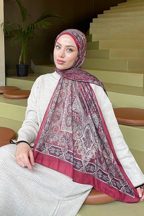 شال زرشکی زنانه lamelif.com - کد 897845727