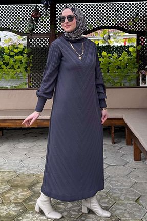 لباس حجاب طوسی زنانه رگولار Rabia Şamlı - کد 898422251