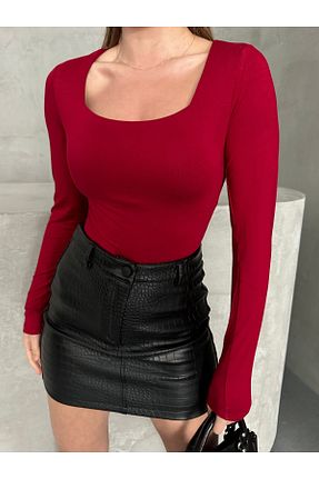 بلوز زرشکی زنانه ساده modazoom - کد 893405293