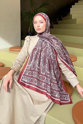 شال زرشکی زنانه پنبه ای lamelif.com - کد 897862921