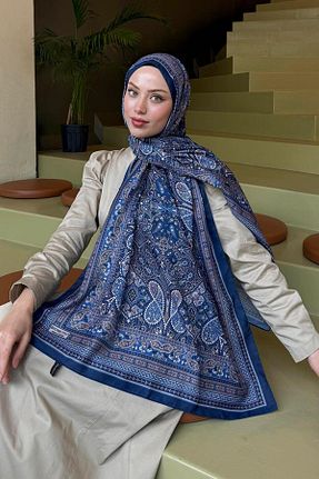شال آبی زنانه پنبه ای lamelif.com - کد 897883970