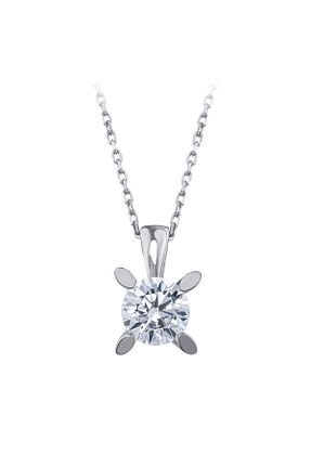 گردنبند طلا سفید زنانه 14 عیار Assos Pırlanta - کد 845092585